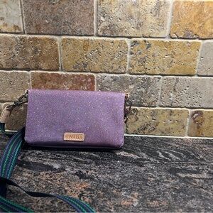 Consuela Sparkling Lavender Wristlet with Multicolor Strap